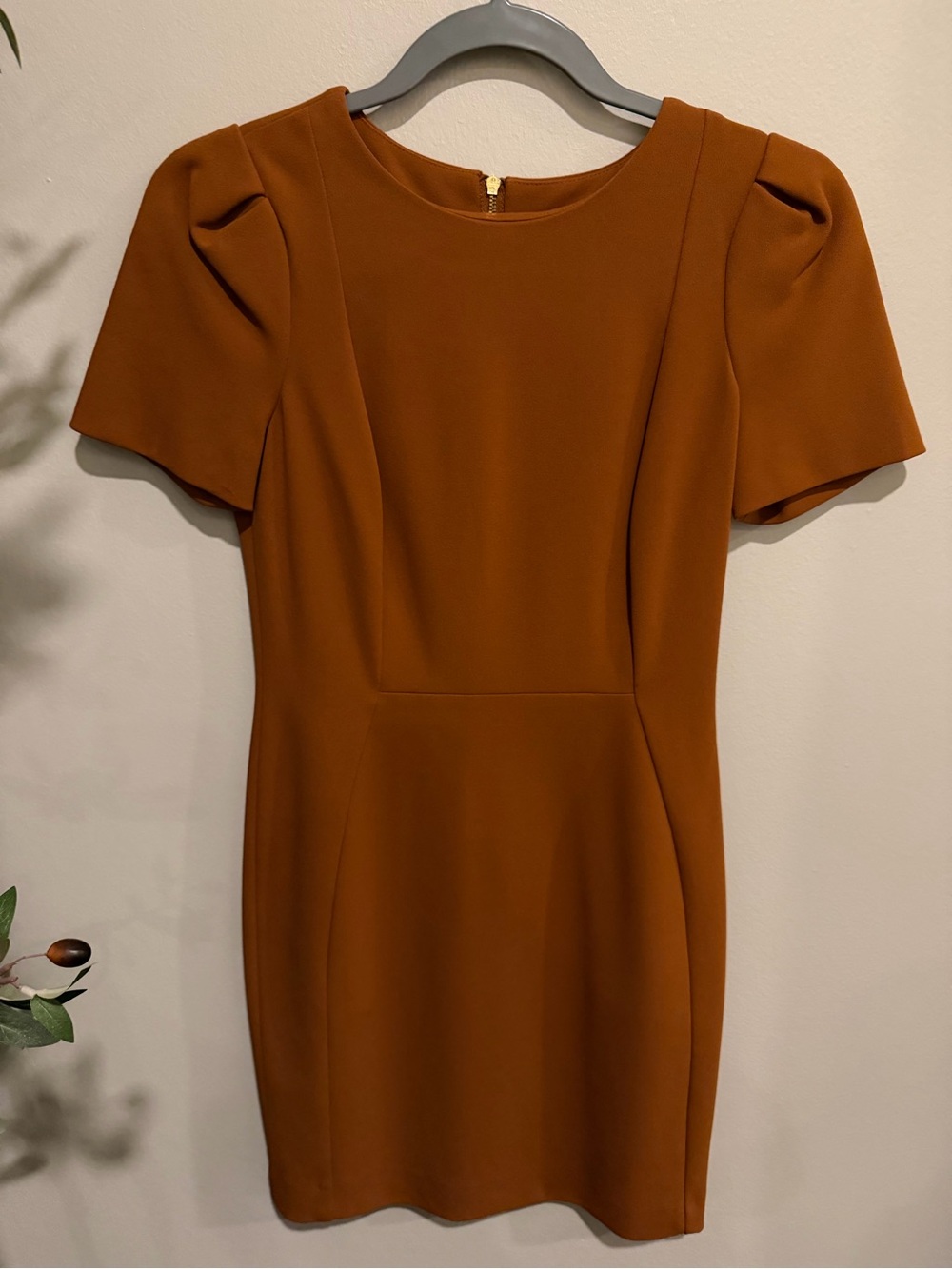 Calvin Klein Rust Short Sleeve Sheath Mini Dress